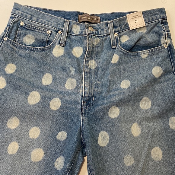 J Crew Point Sur boyfriend jean with bleached out dots, size 31 - Picture 2 of 9